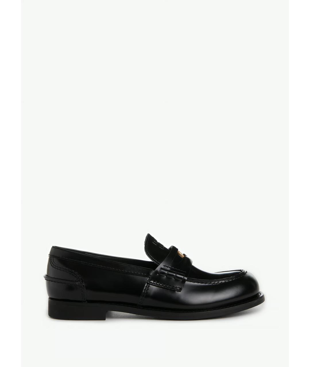 MIU MIU Черные кожаные лоферы, фото 4