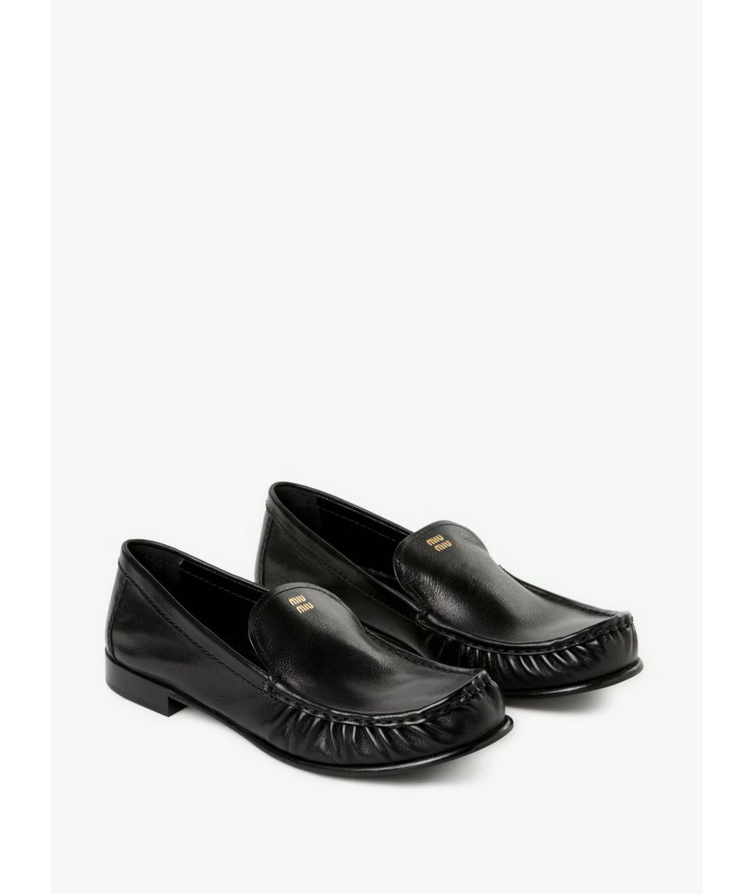 MIU MIU Черные кожаные лоферы, фото 2