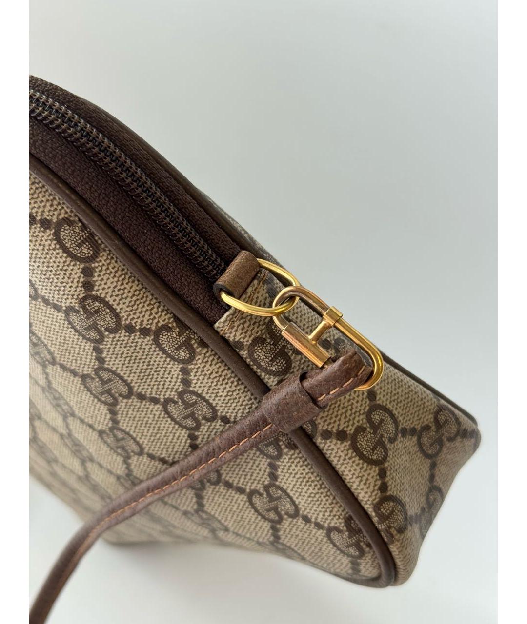 GUCCI Коричневая кожаная сумка через плечо, фото 3