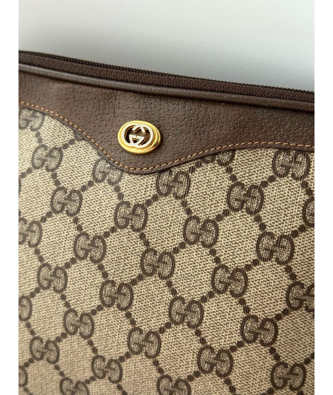 GUCCI Коричневая кожаная сумка через плечо, фото 2
