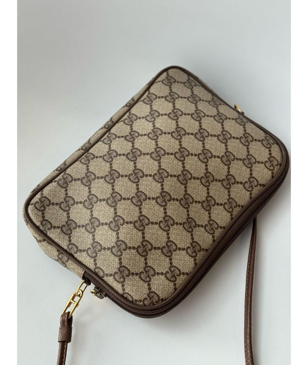 GUCCI Коричневая кожаная сумка через плечо, фото 5