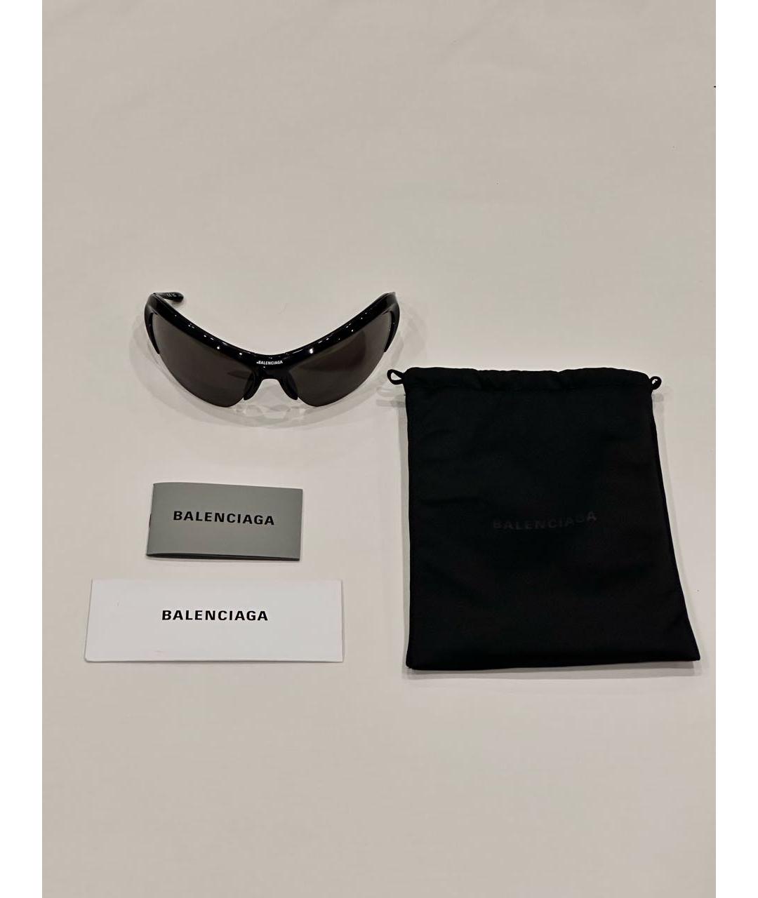 BALENCIAGA Черные пластиковые солнцезащитные очки, фото 2