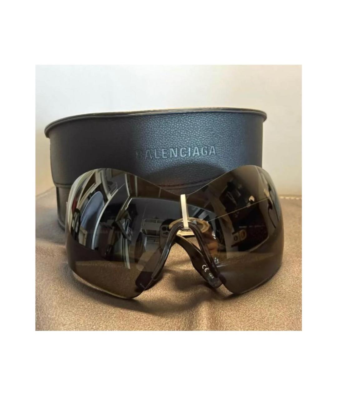BALENCIAGA Черные пластиковые солнцезащитные очки, фото 3