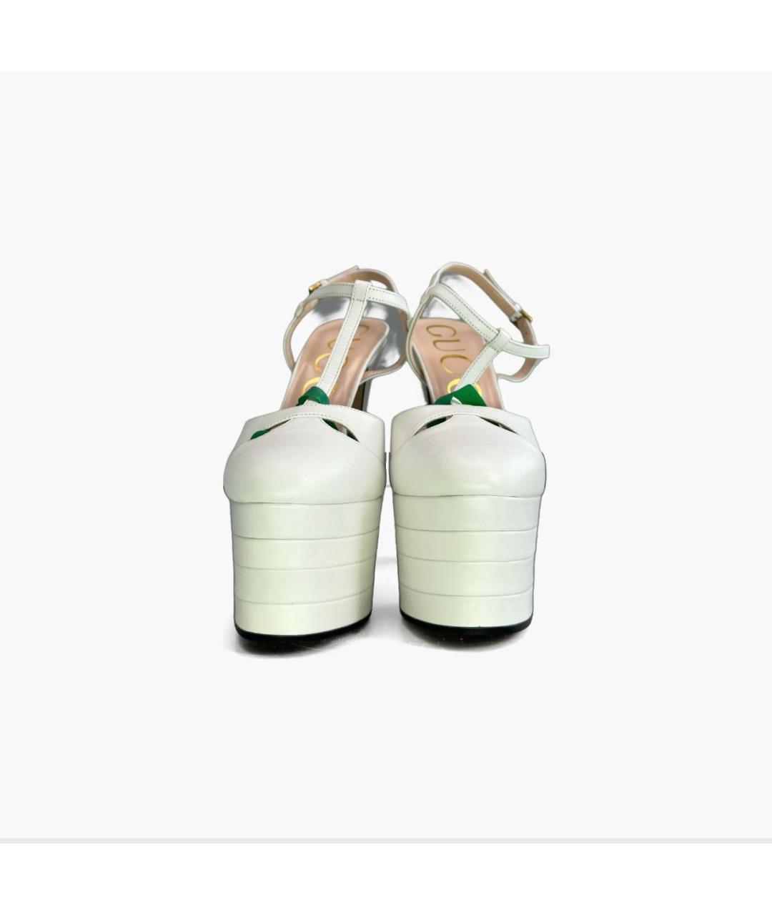GUCCI Белые кожаные туфли, фото 2