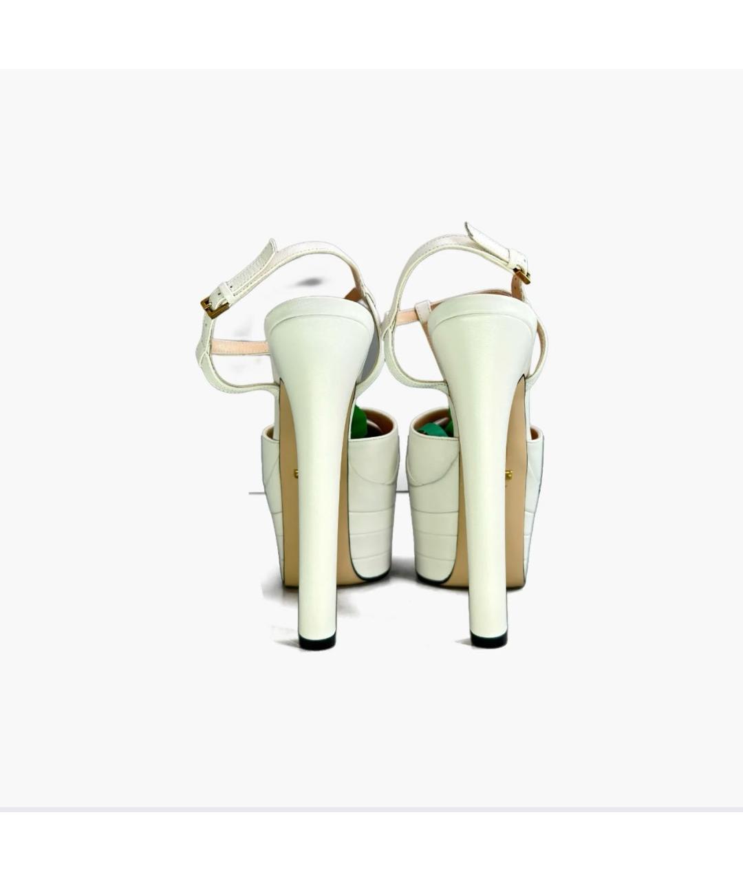 GUCCI Белые кожаные туфли, фото 4
