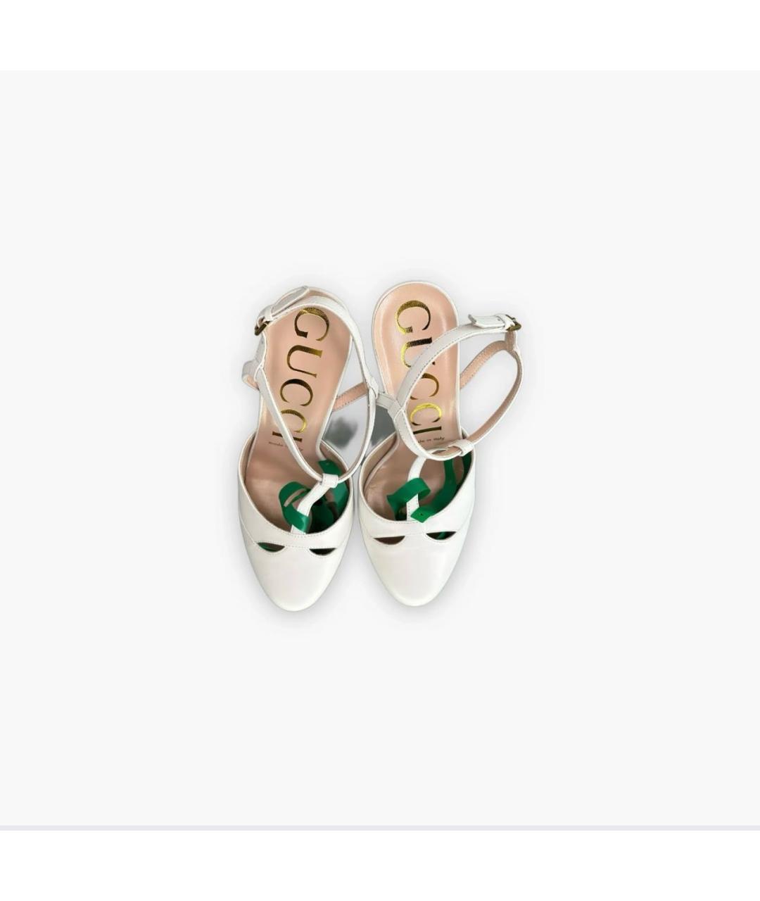 GUCCI Белые кожаные туфли, фото 3