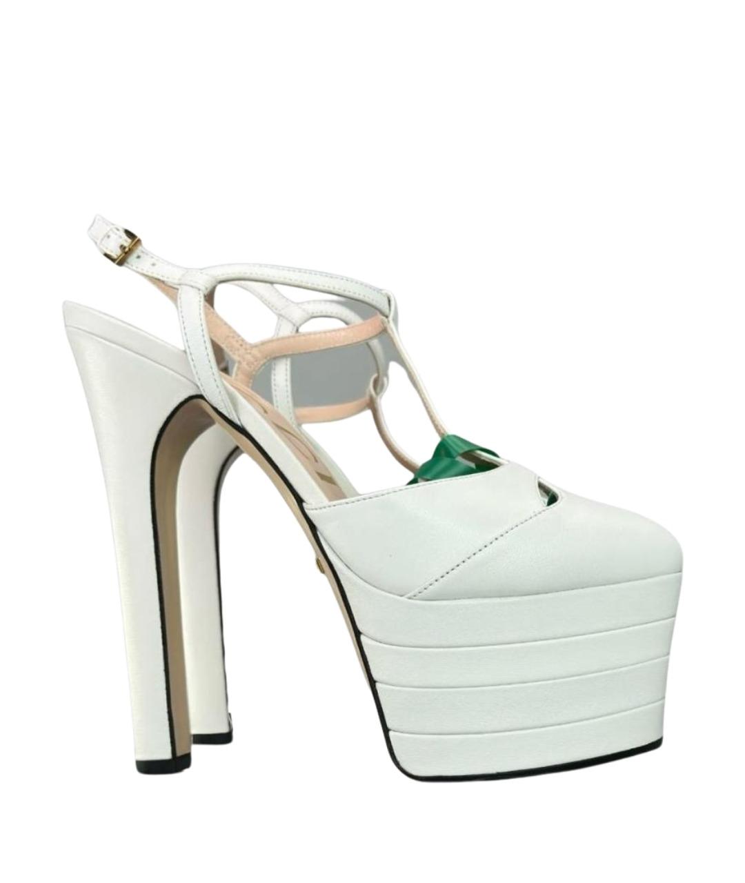 GUCCI Белые кожаные туфли, фото 9
