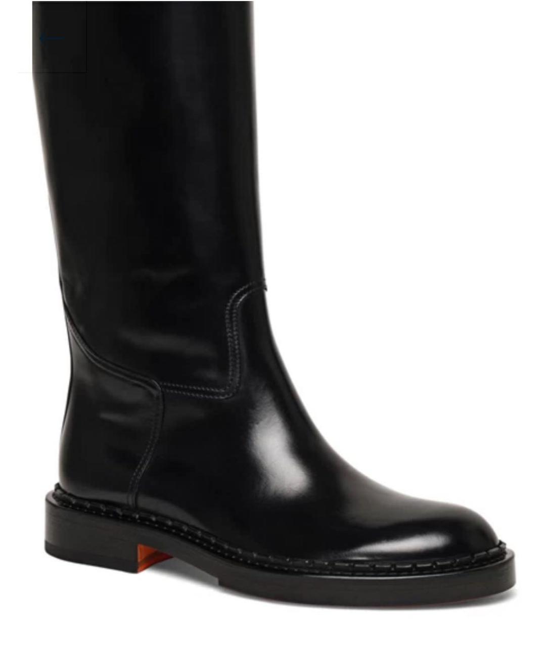 SANTONI Черные кожаные сапоги, фото 8