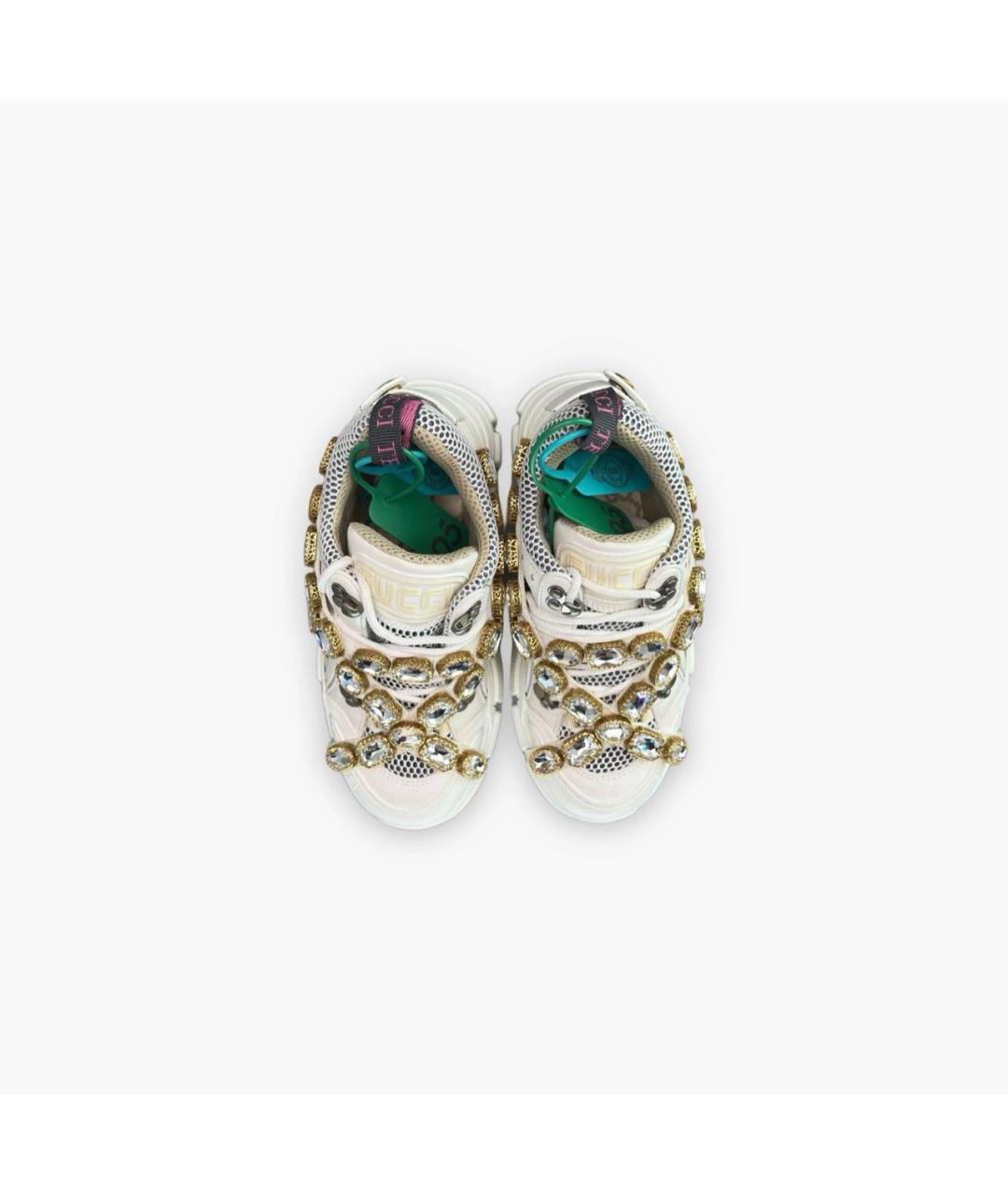 GUCCI Белые кожаные кроссовки, фото 3