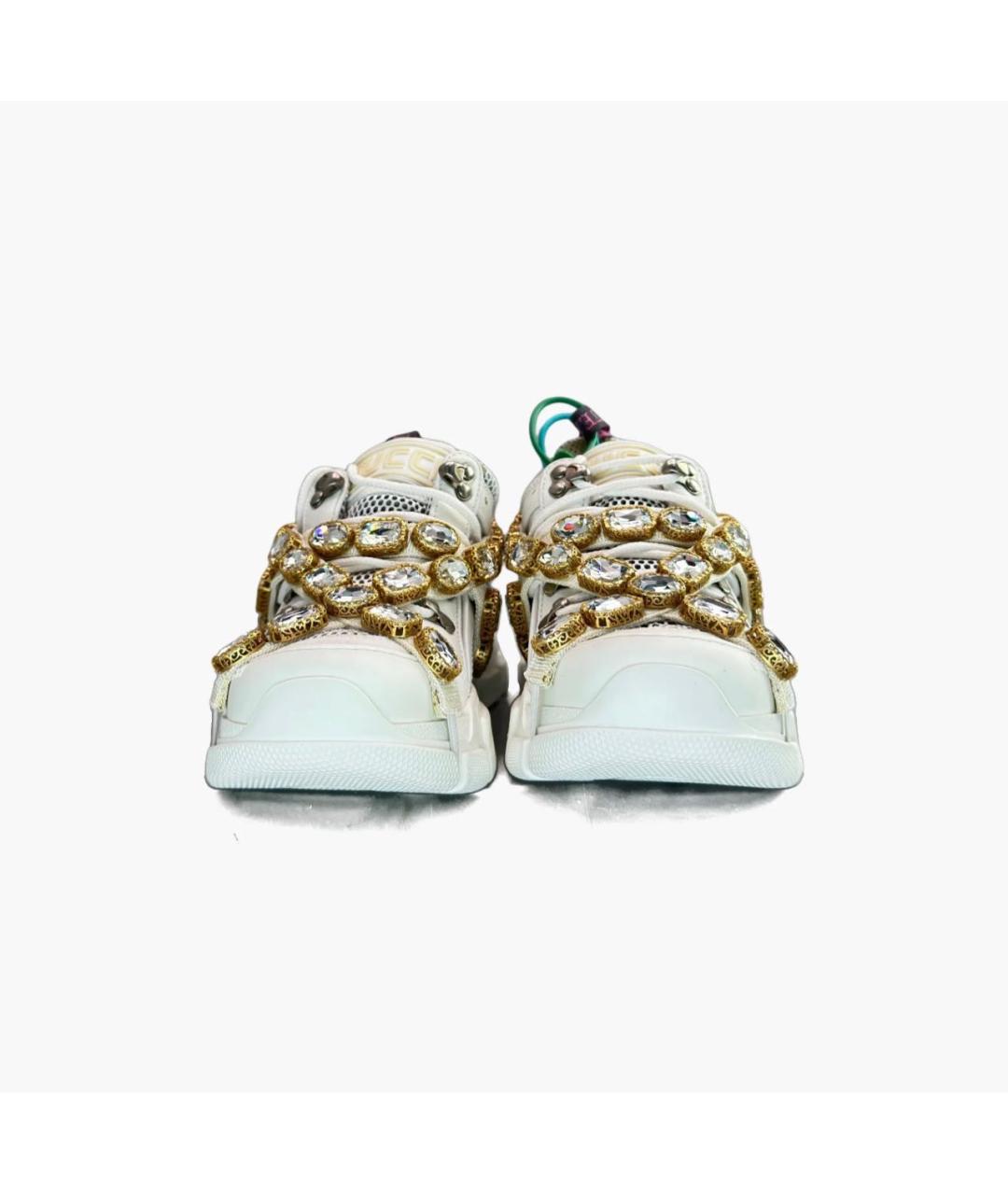 GUCCI Белые кожаные кроссовки, фото 2