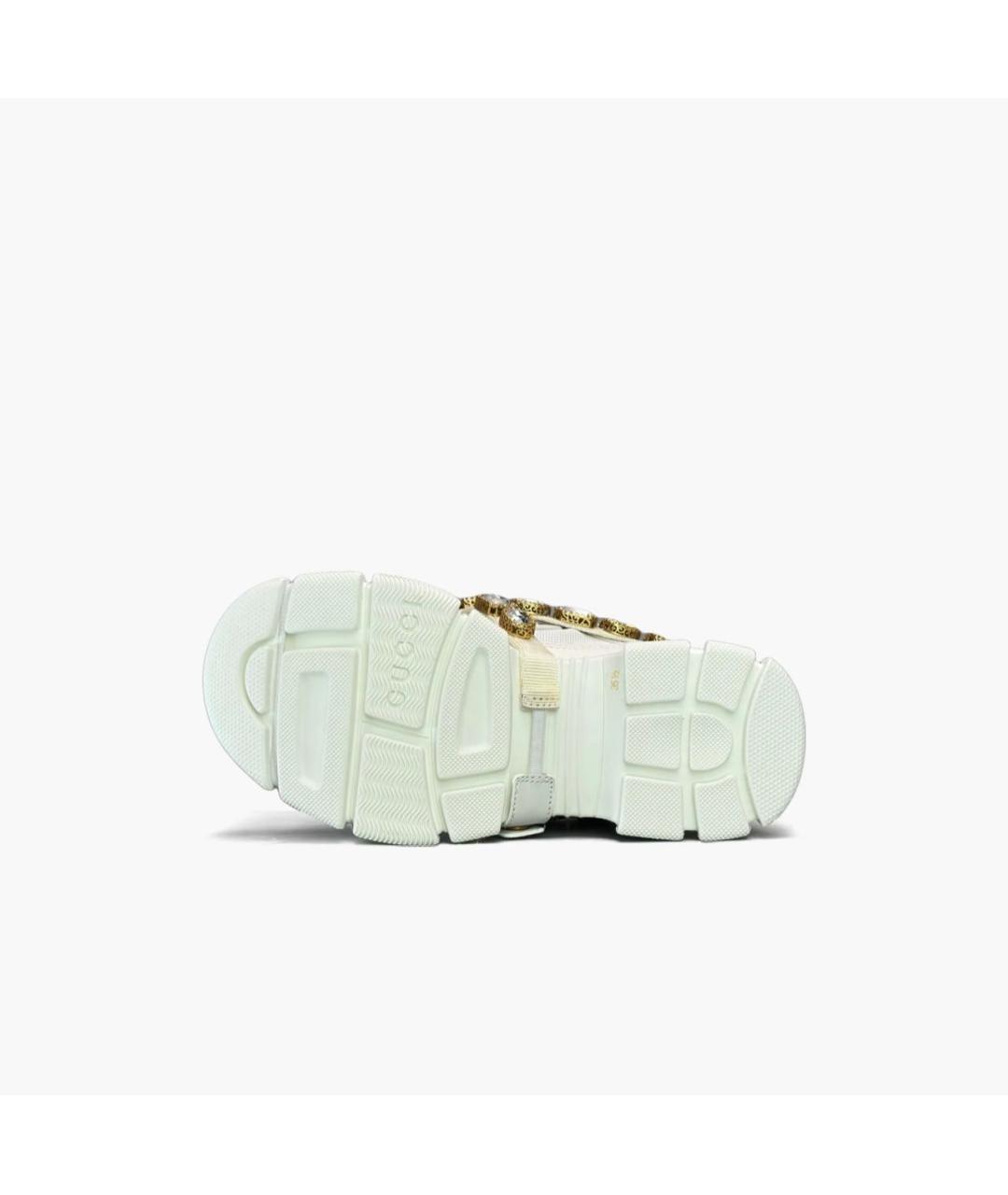 GUCCI Белые кожаные кроссовки, фото 5