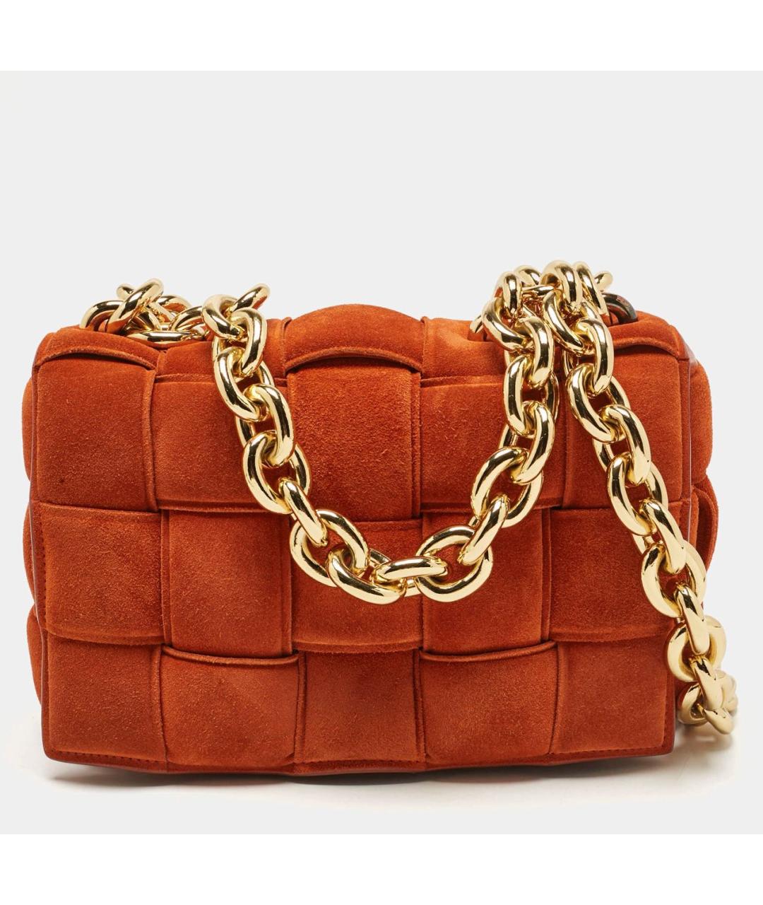 BOTTEGA VENETA Оранжевая замшевая сумка через плечо, фото 6