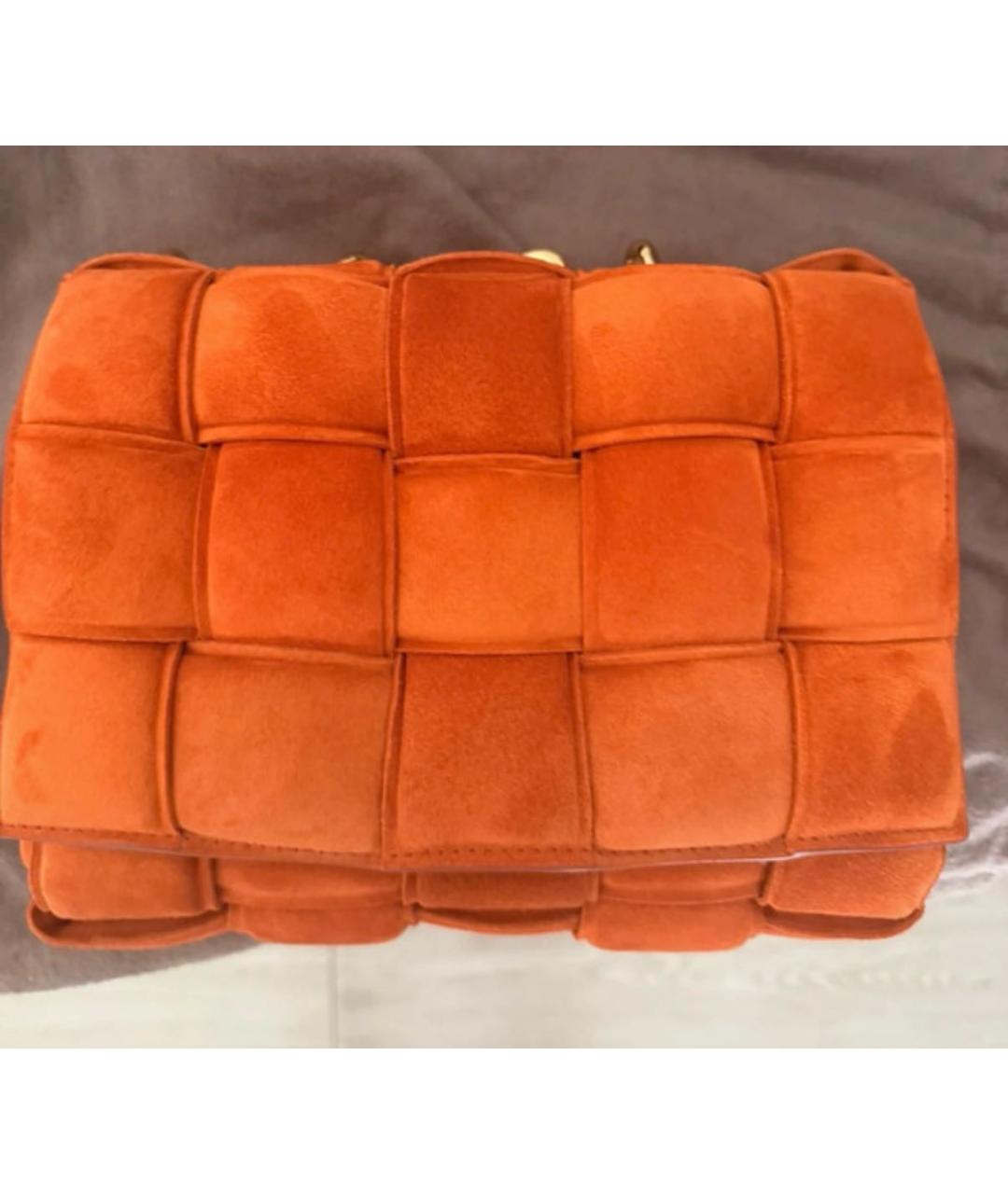 BOTTEGA VENETA Оранжевая замшевая сумка через плечо, фото 2