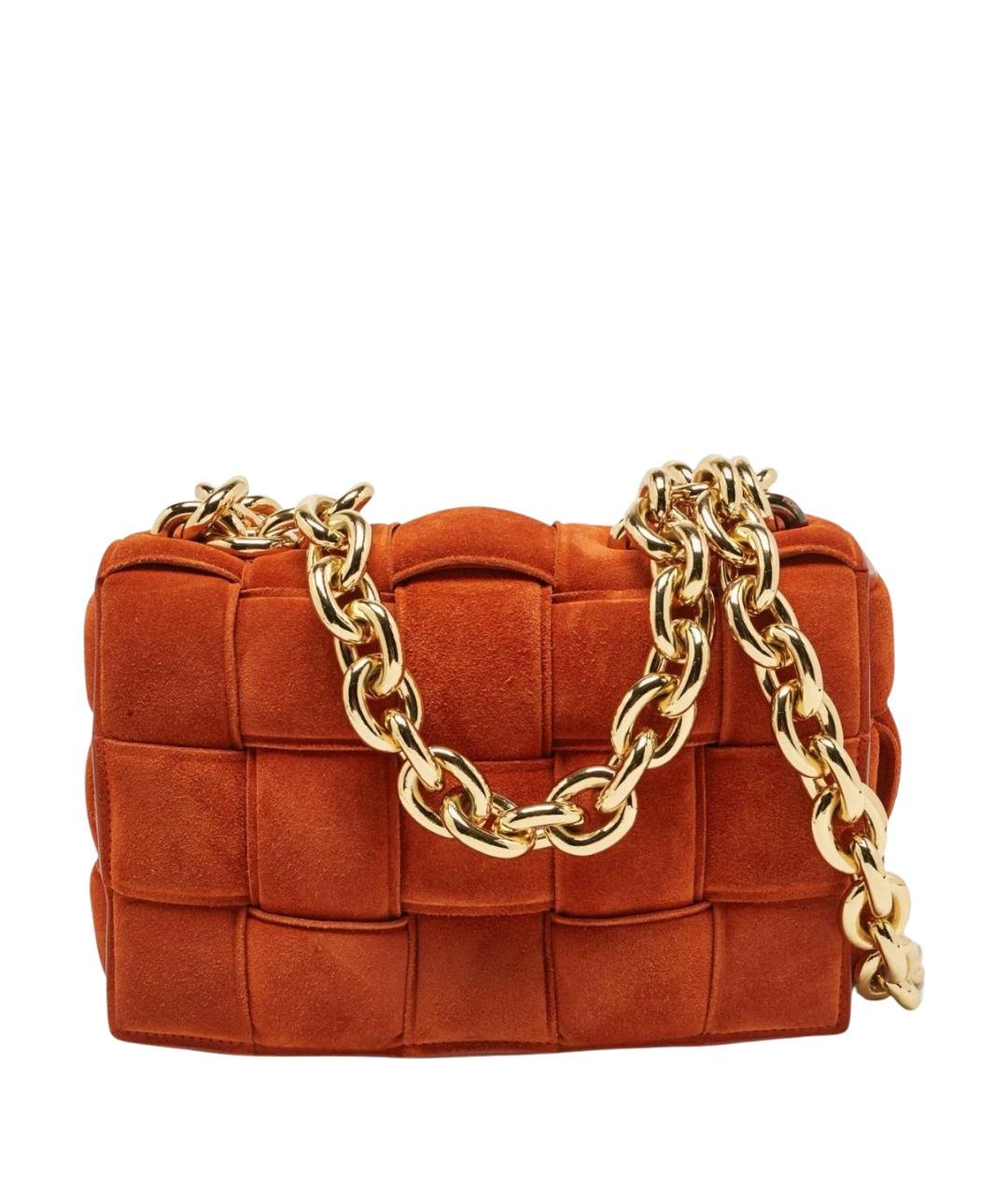 BOTTEGA VENETA Оранжевая замшевая сумка через плечо, фото 1
