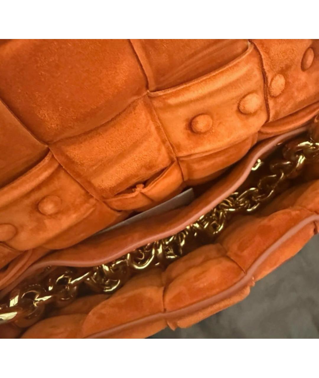 BOTTEGA VENETA Оранжевая замшевая сумка через плечо, фото 5