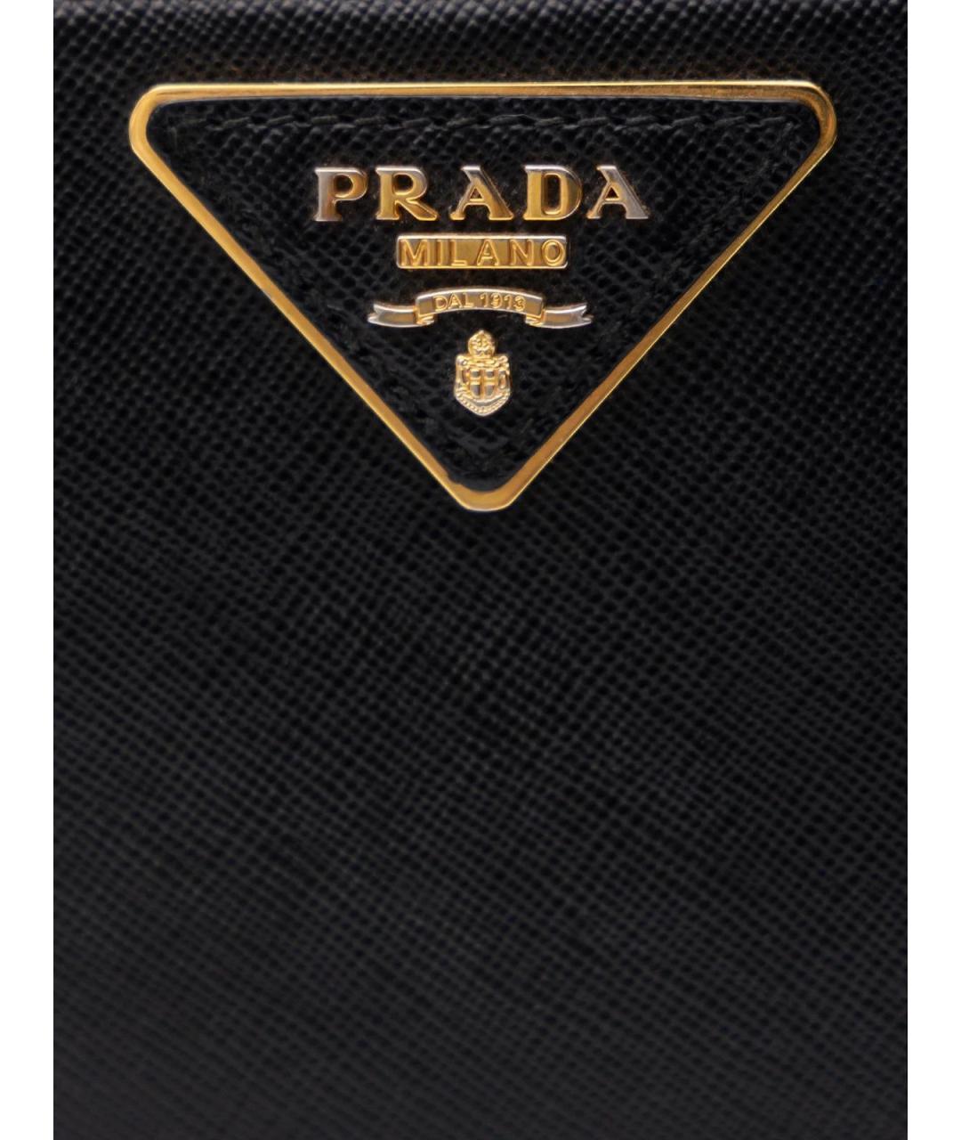PRADA Черный кожаный кошелек, фото 4