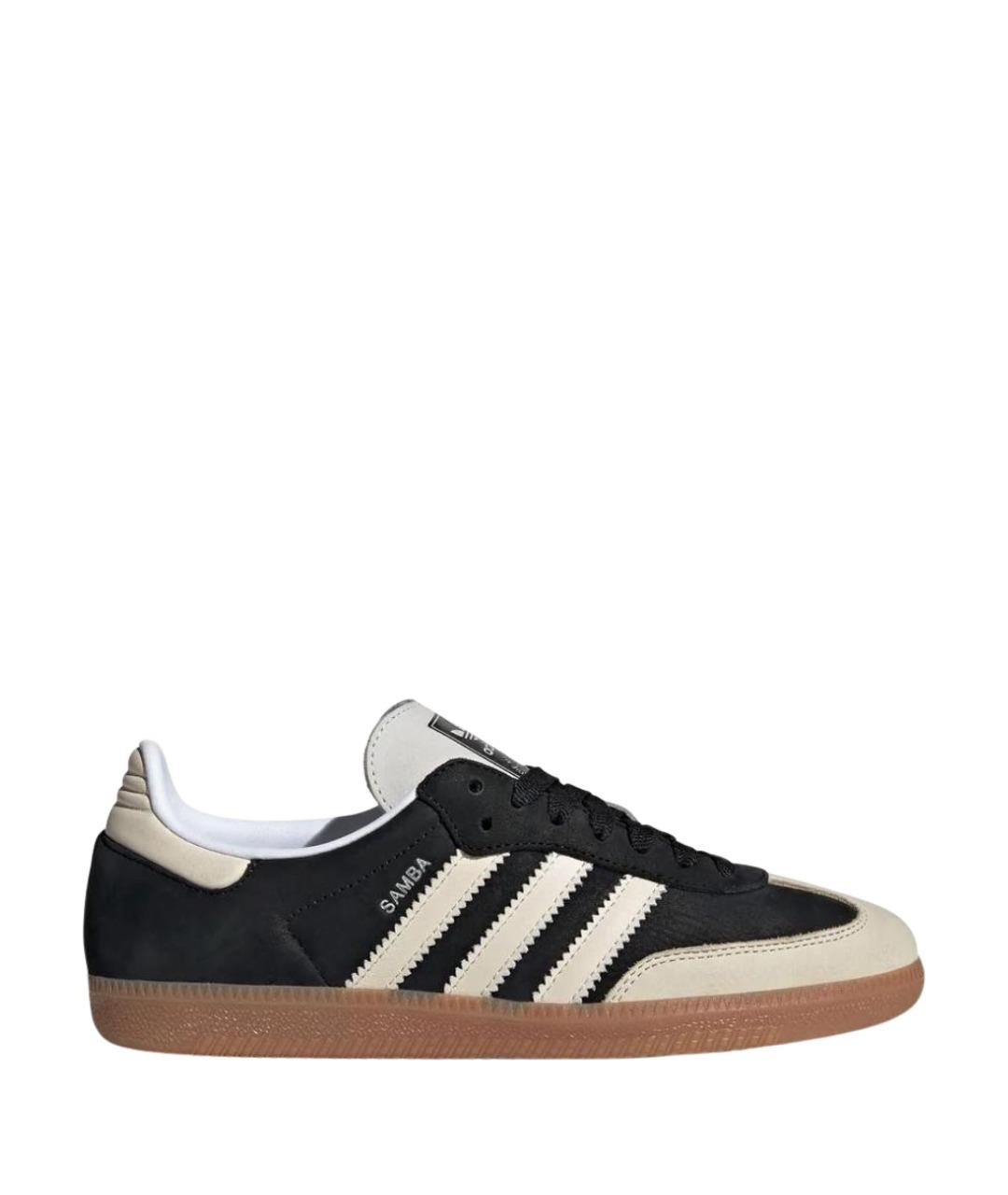 ADIDAS Черные кожаные кеды, фото 1