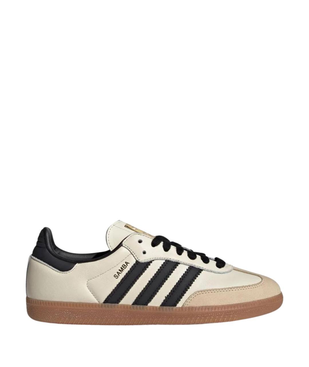 ADIDAS Бежевые кожаные кеды, фото 1