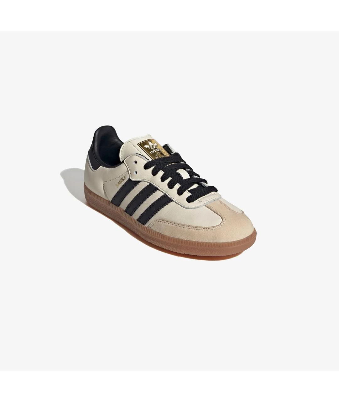 ADIDAS Бежевые кожаные кеды, фото 2
