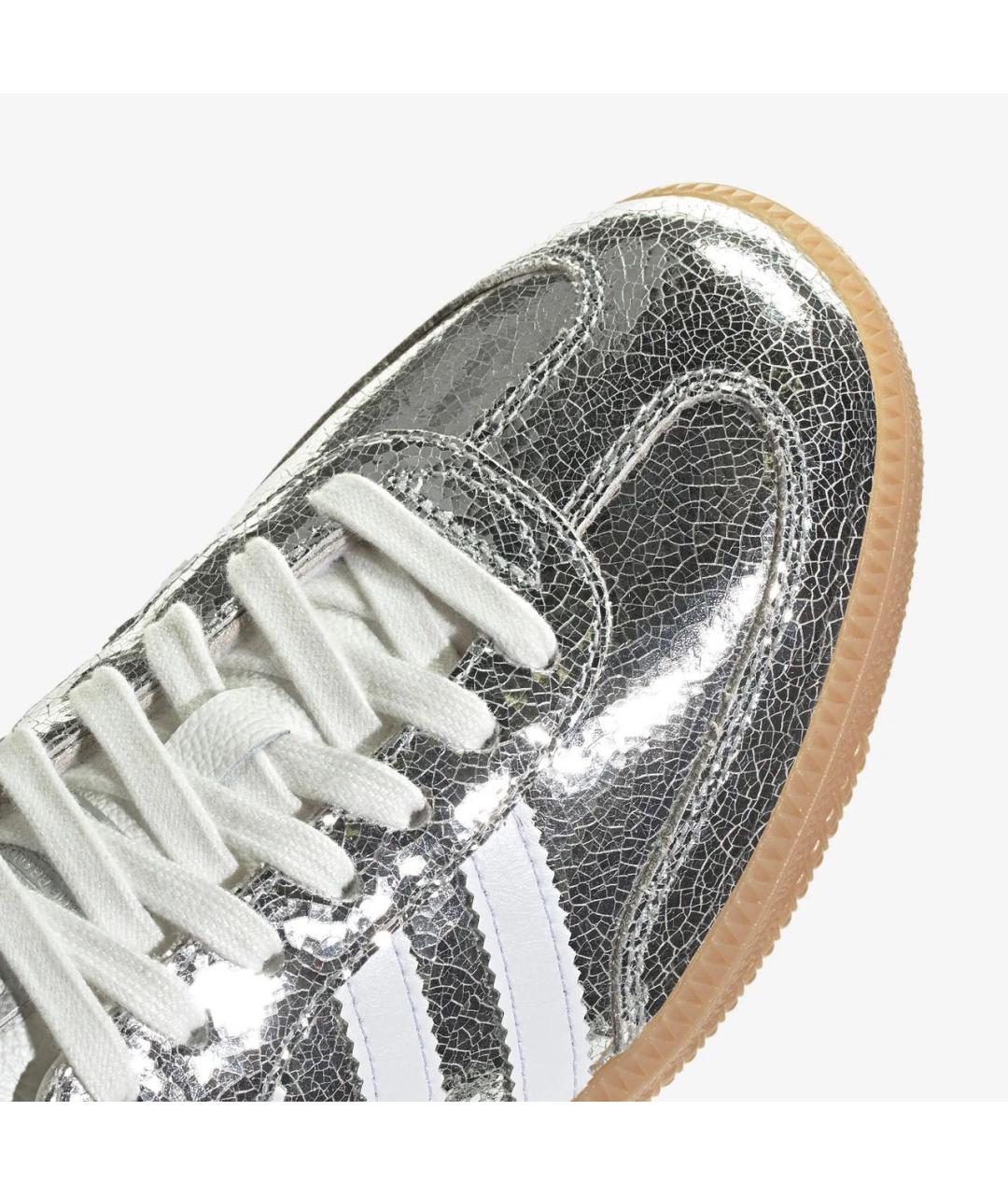 ADIDAS Серебряные кожаные кеды, фото 6