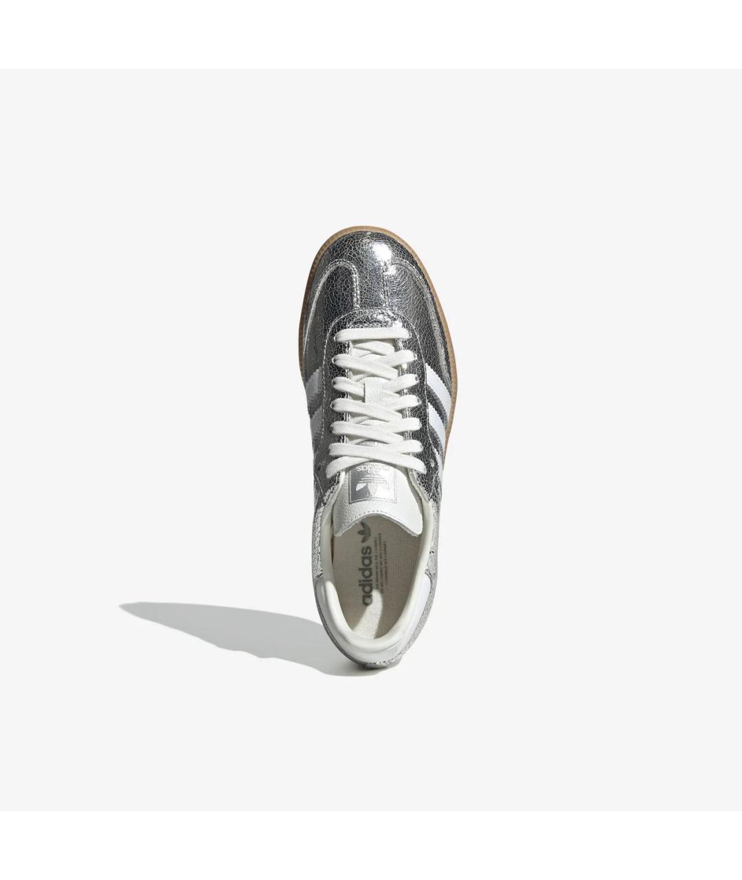 ADIDAS Серебряные кожаные кеды, фото 4