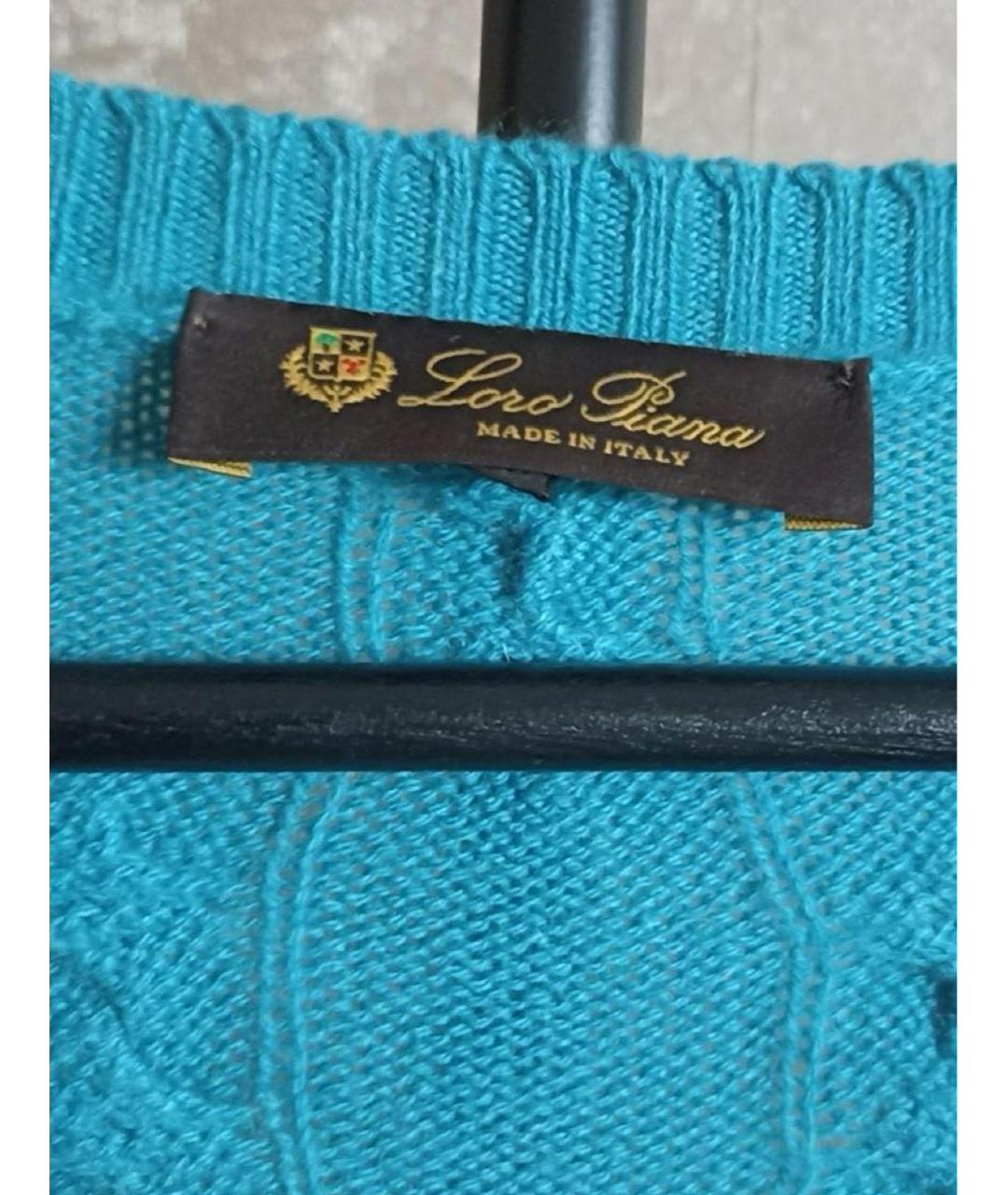 LORO PIANA Бирюзовый кашемировый джемпер / свитер, фото 3