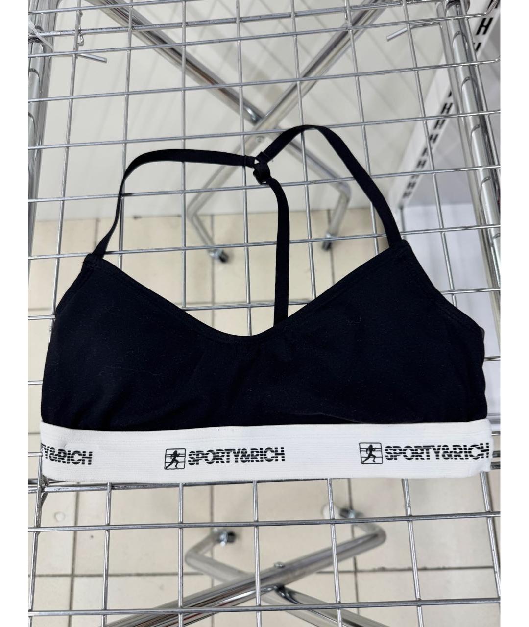 SPORTY AND RICH Черная хлопковая майка, фото 4