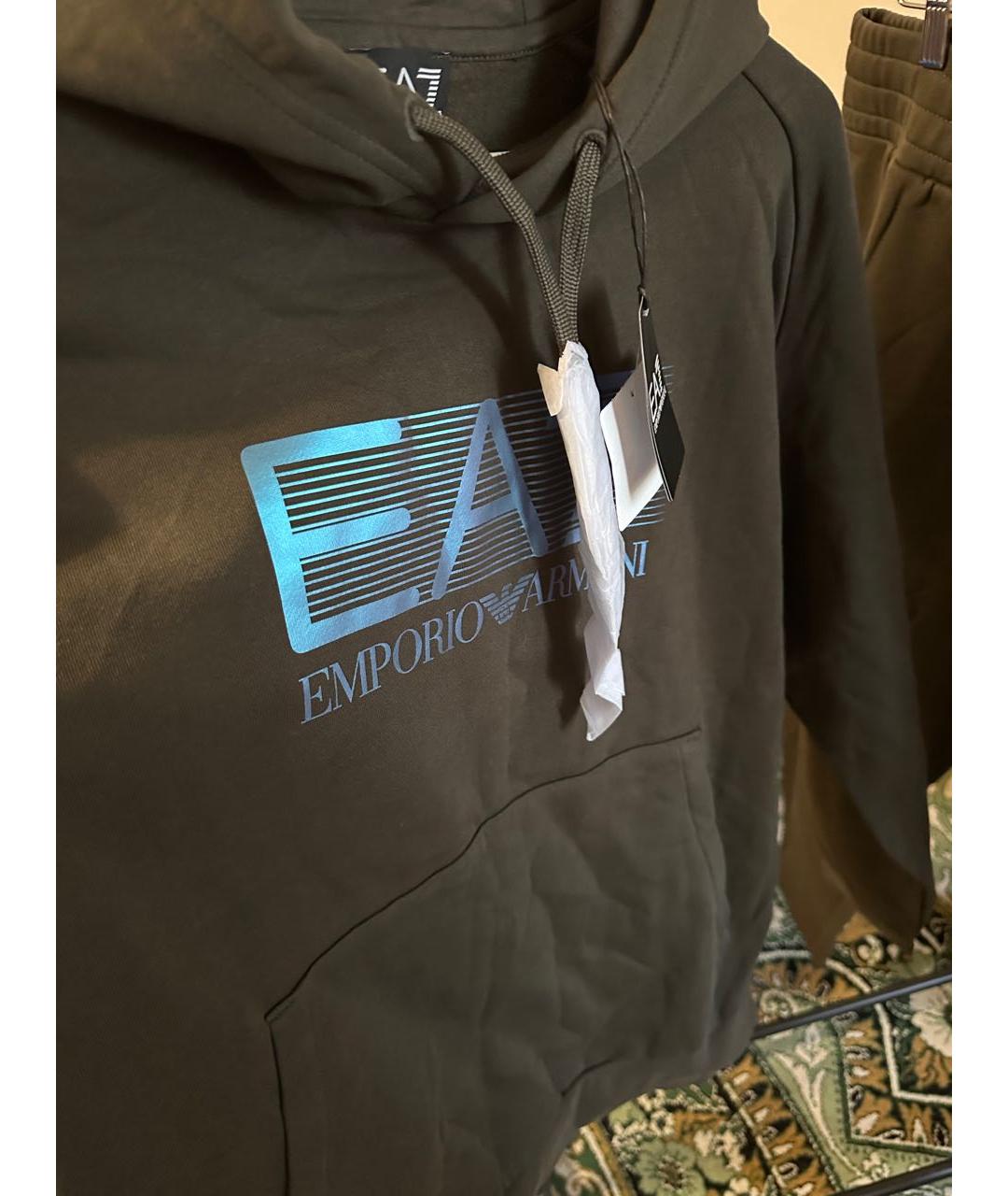 EMPORIO ARMANI Хаки хлопковый спортивный костюм, фото 4