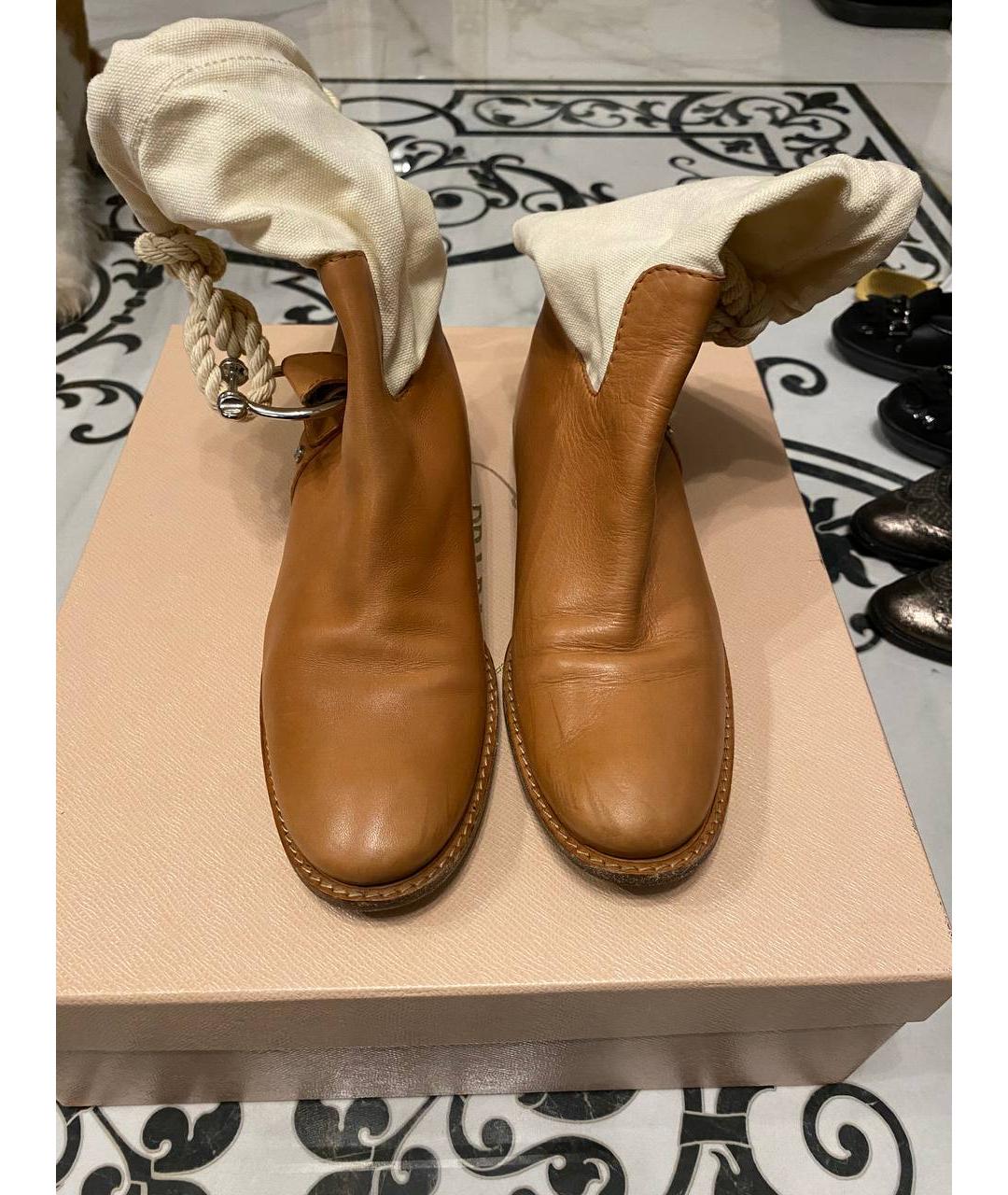 CELINE Коричневые кожаные полусапоги, фото 2