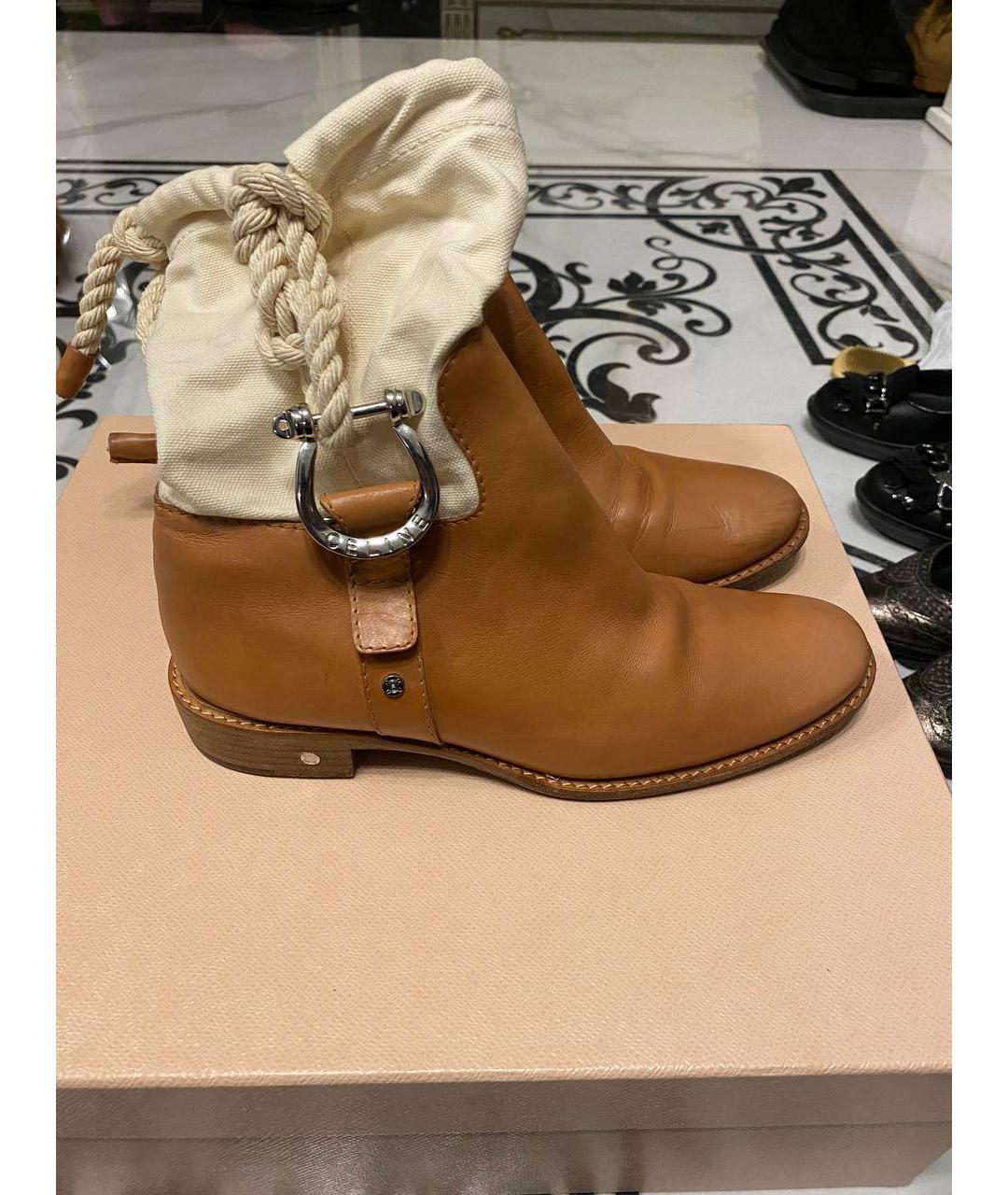 CELINE Коричневые кожаные полусапоги, фото 4