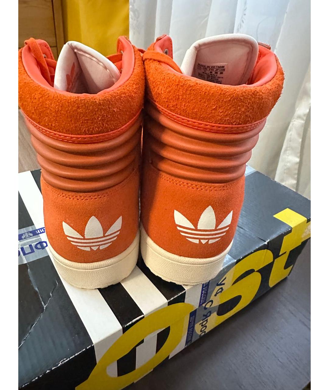 ADIDAS Оранжевое замшевые высокие кроссовки / кеды, фото 4