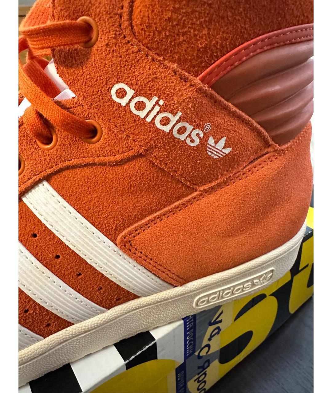 ADIDAS Оранжевое замшевые высокие кроссовки / кеды, фото 5