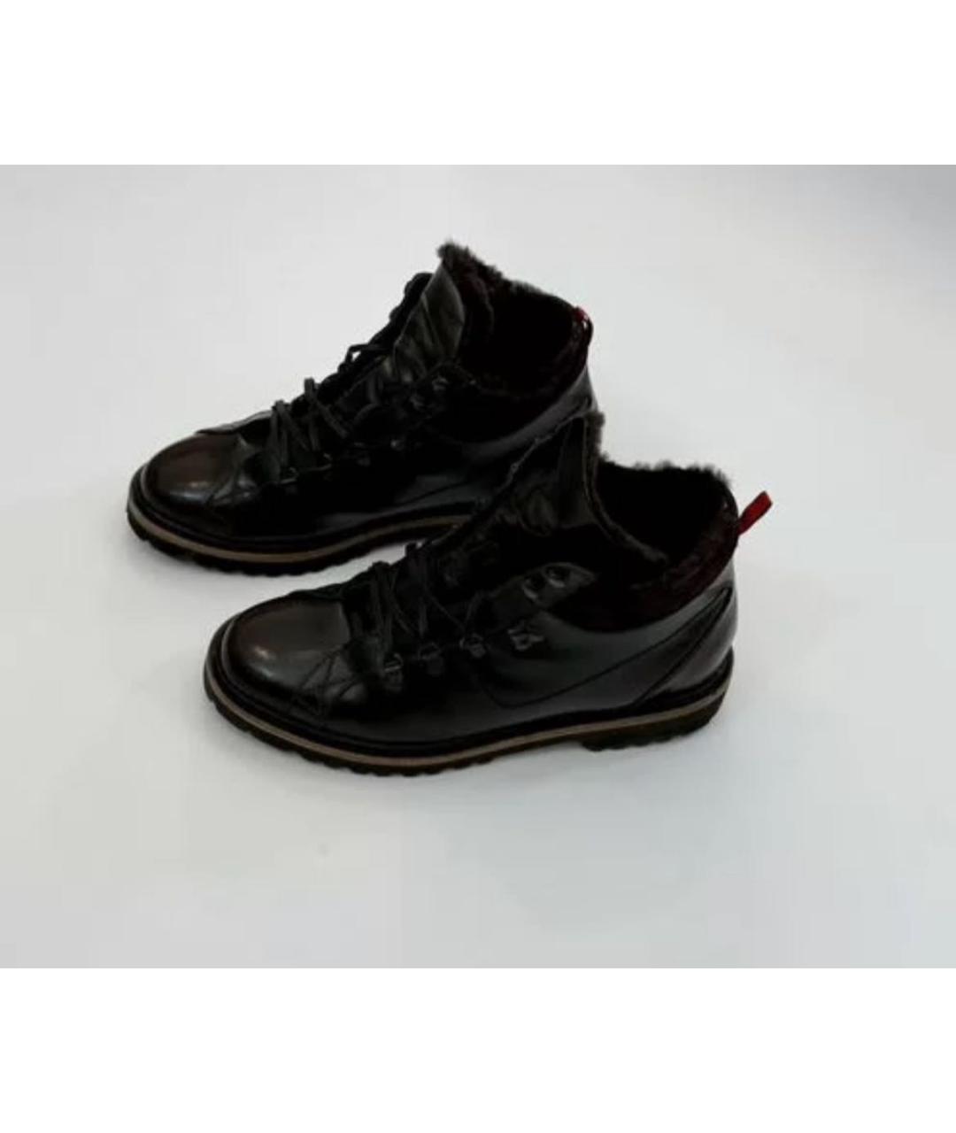 KITON Черные высокие ботинки из лакированной кожи, фото 2