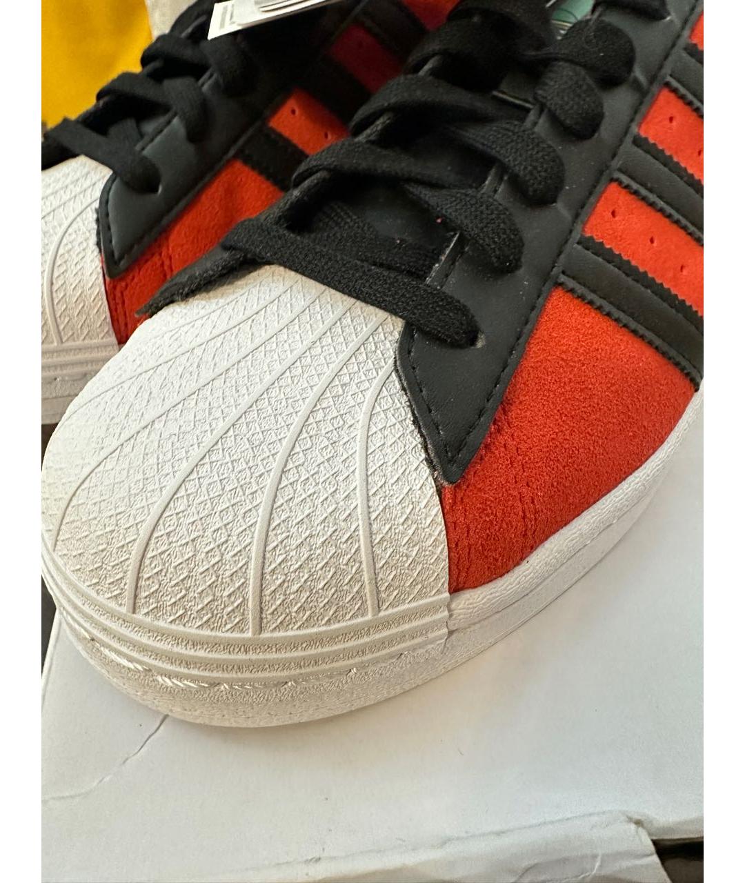 ADIDAS Красные замшевые низкие кроссовки / кеды, фото 5