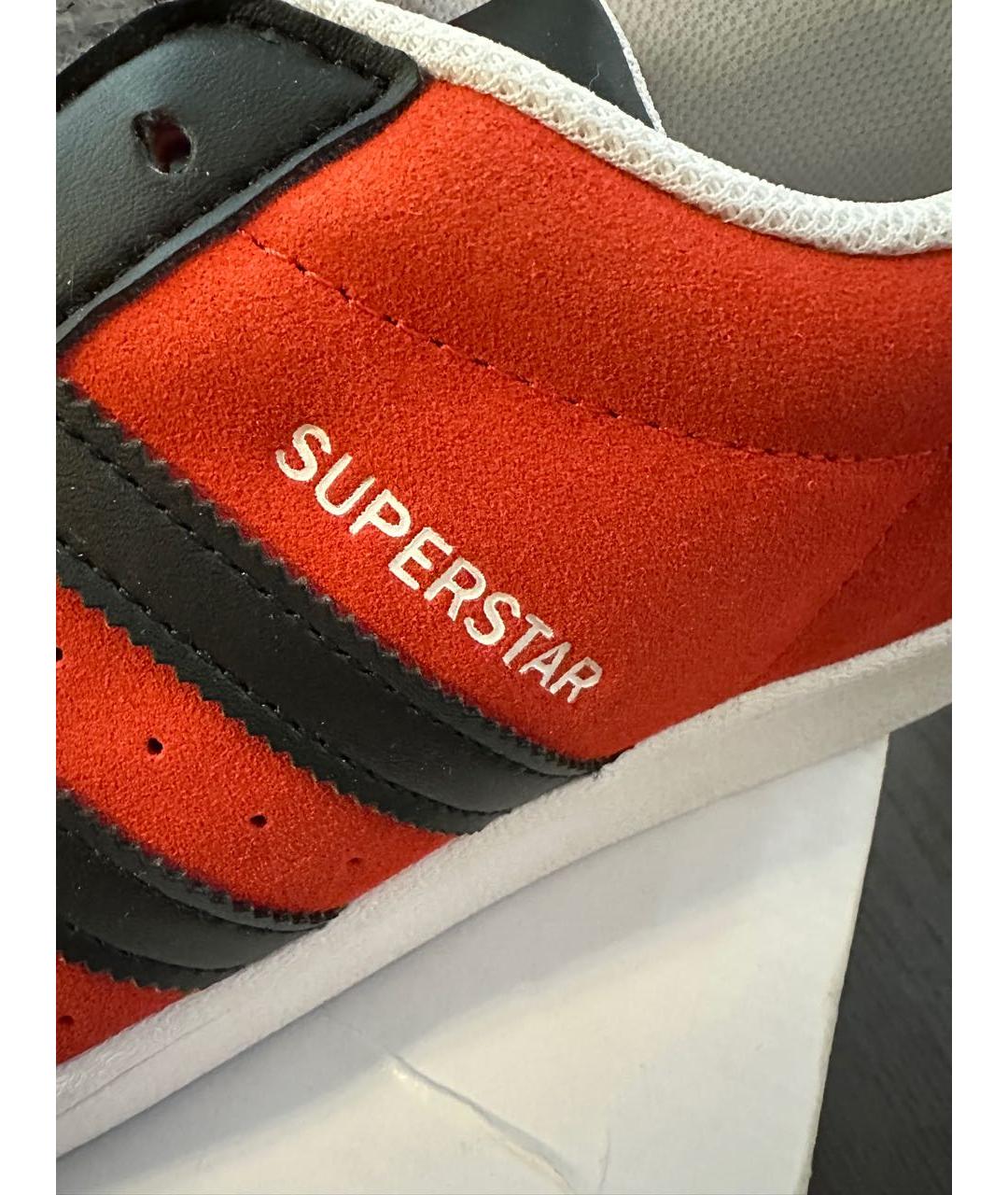 ADIDAS Красные замшевые низкие кроссовки / кеды, фото 4