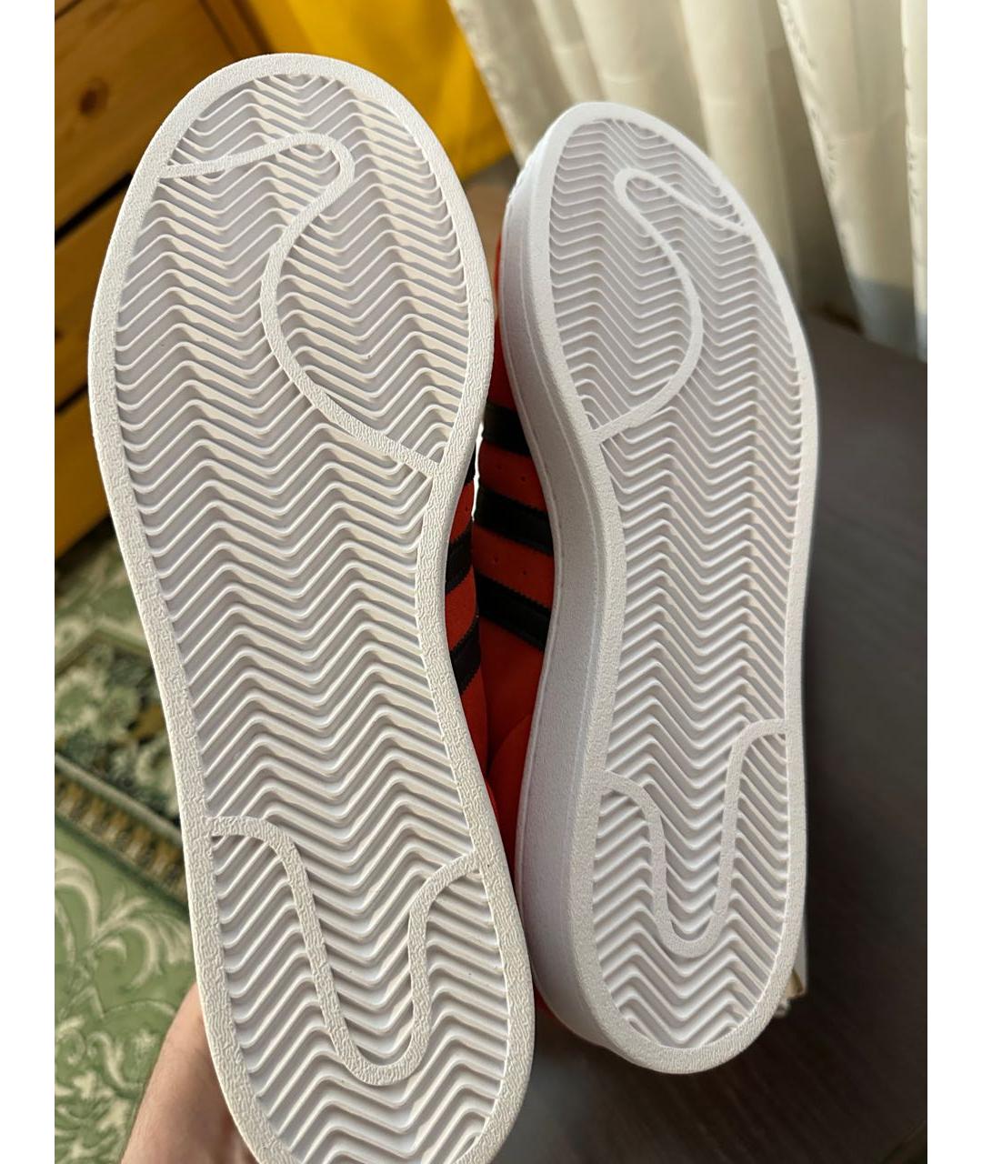 ADIDAS Красные замшевые низкие кроссовки / кеды, фото 7