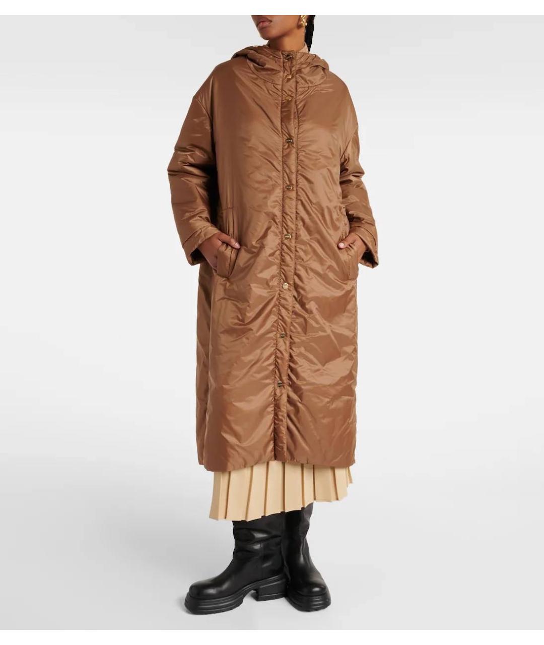 MAX MARA Коричневая полиэстеровая куртка, фото 5