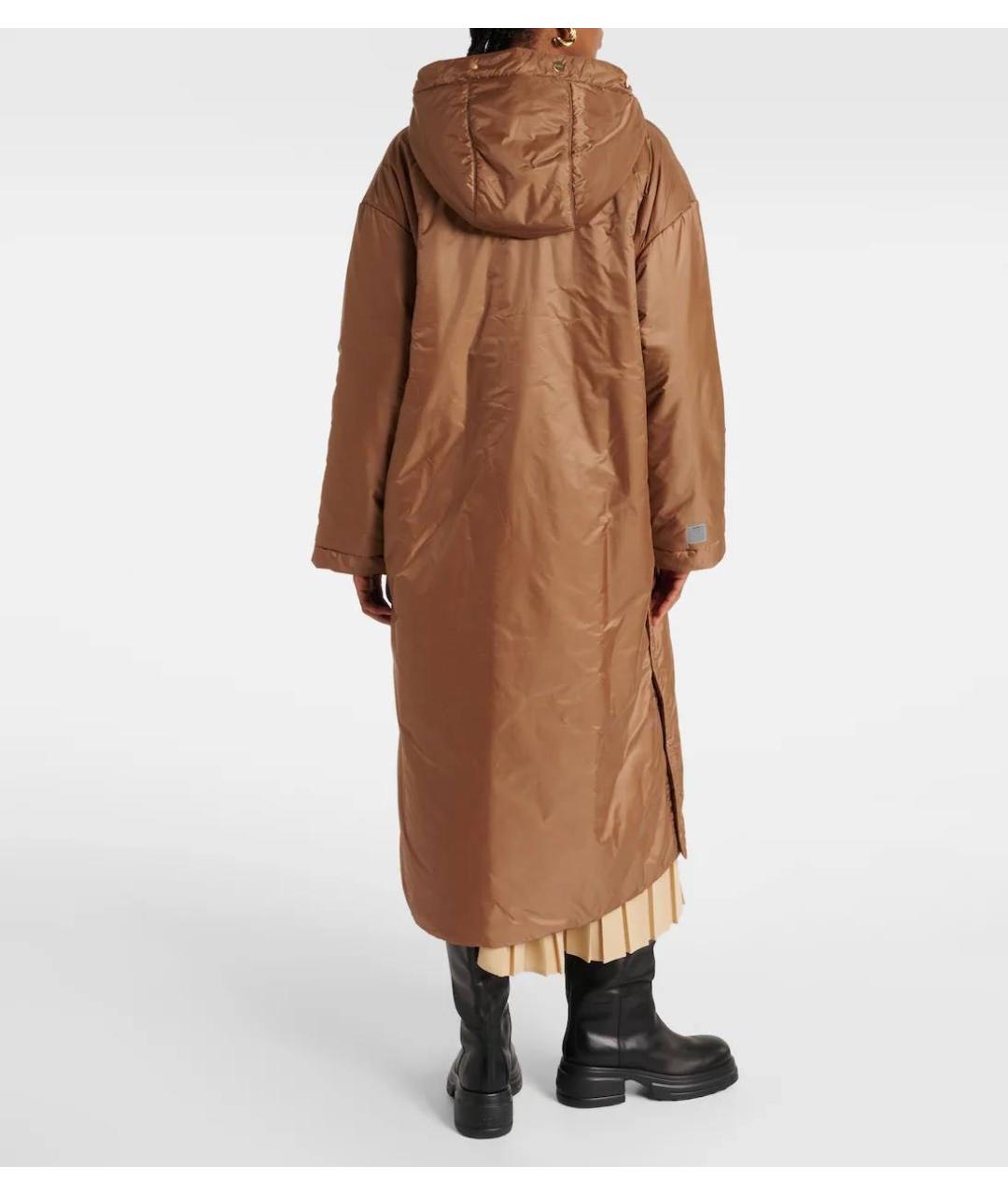 MAX MARA Коричневая полиэстеровая куртка, фото 4