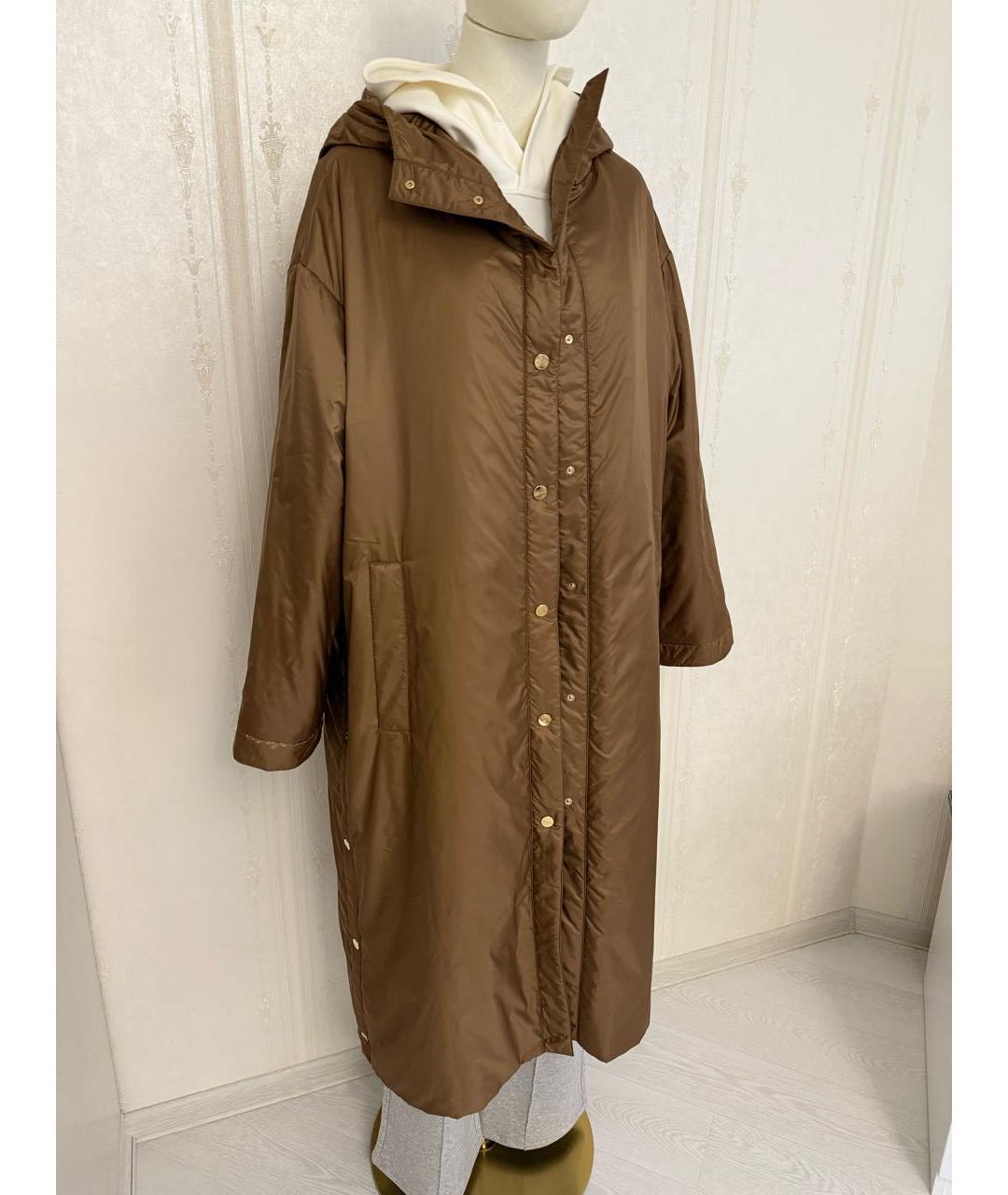 MAX MARA Коричневая полиэстеровая куртка, фото 8