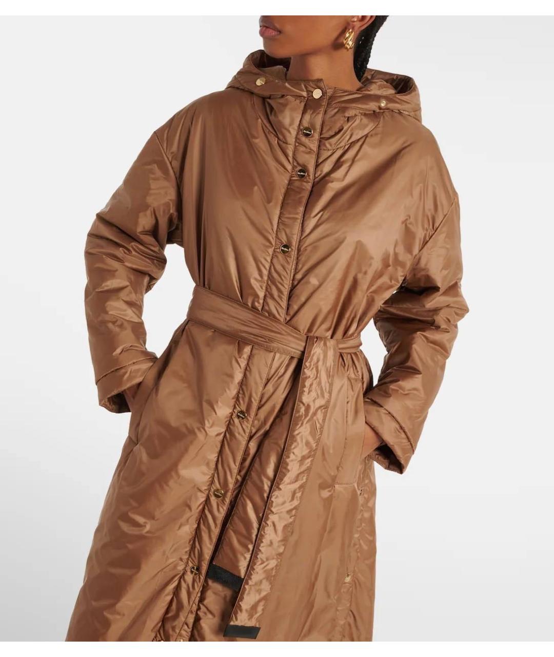 MAX MARA Коричневая полиэстеровая куртка, фото 3
