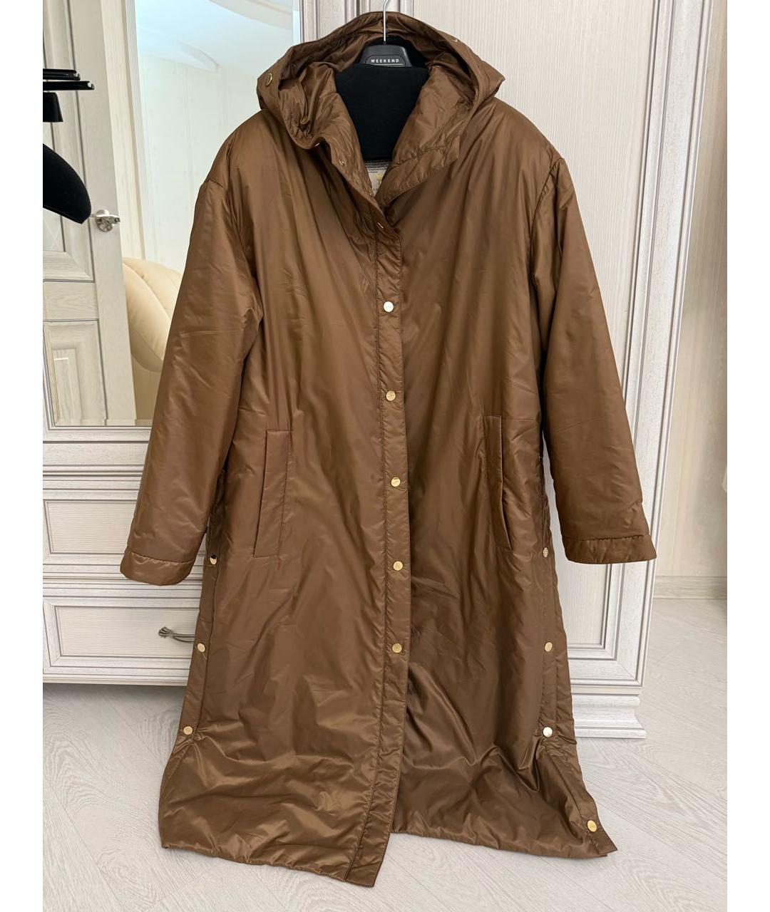 MAX MARA Коричневая полиэстеровая куртка, фото 6
