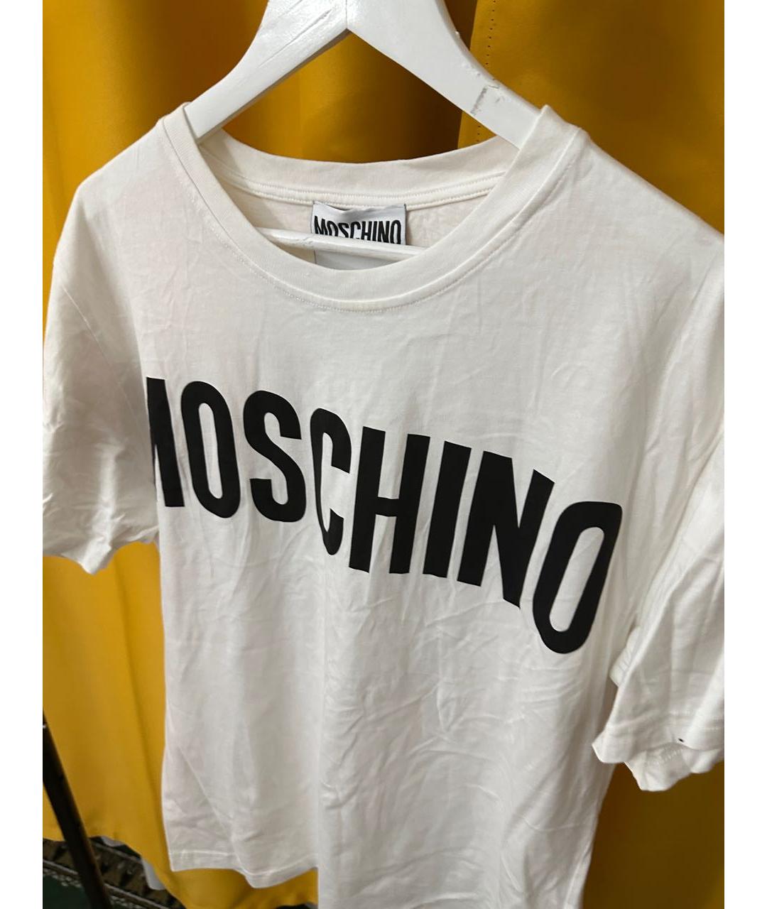 MOSCHINO Белая хлопковая футболка, фото 2