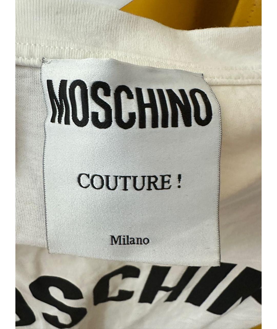 MOSCHINO Белая хлопковая футболка, фото 3