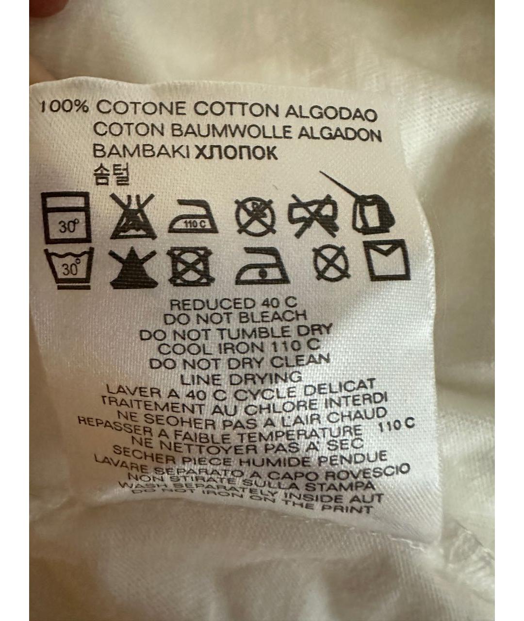 MOSCHINO Белая хлопковая футболка, фото 7