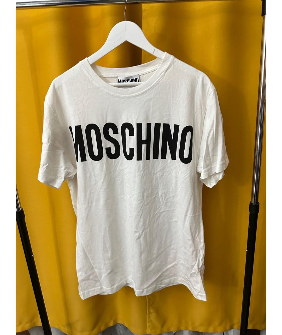 MOSCHINO Белая хлопковая футболка, фото 9