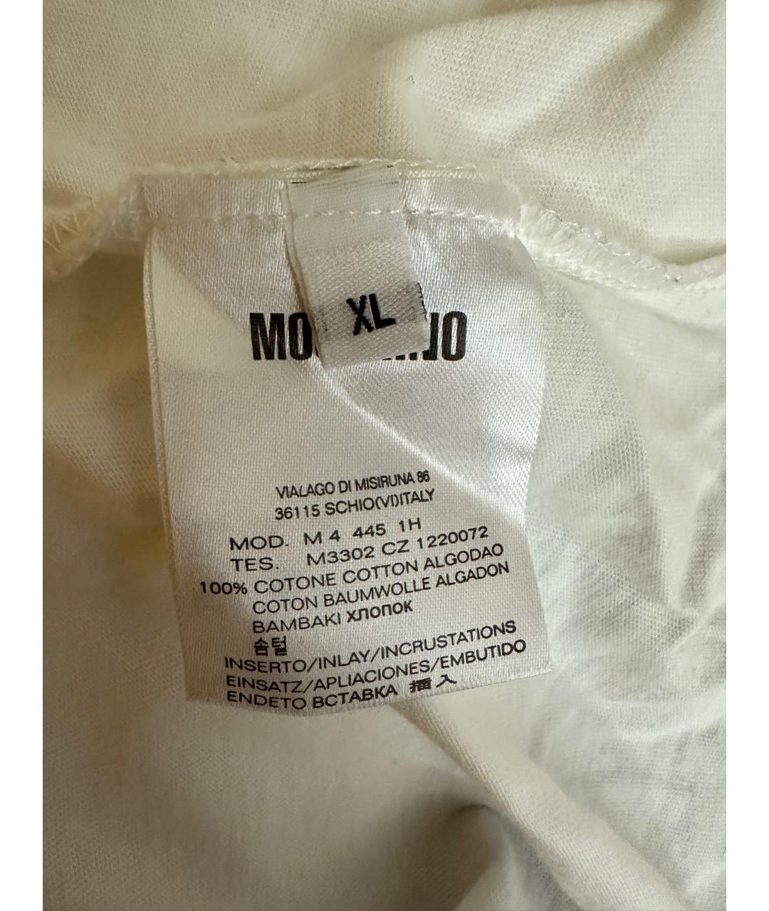 MOSCHINO Белая хлопковая футболка, фото 6