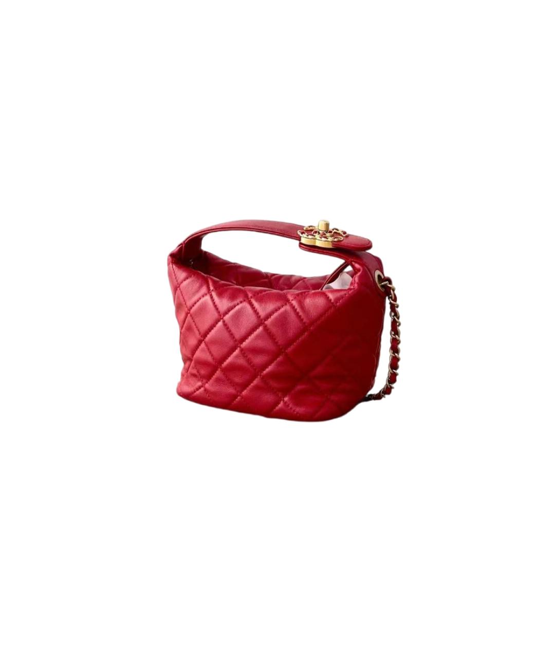 CHANEL Красная сумка через плечо из искусственной кожи, фото 8
