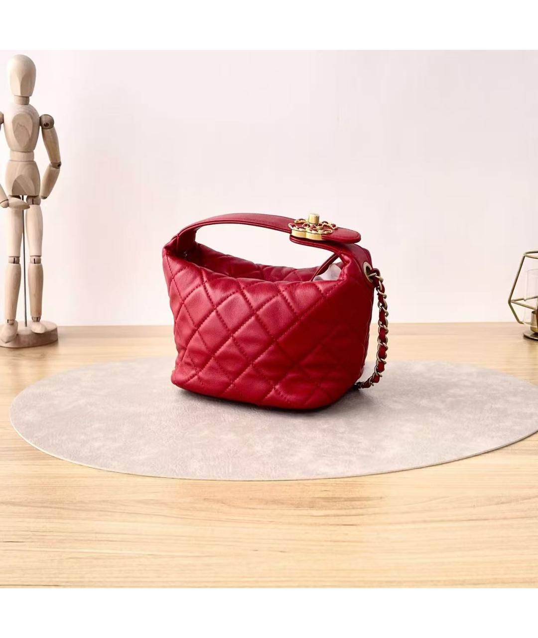 CHANEL Красная сумка через плечо из искусственной кожи, фото 2