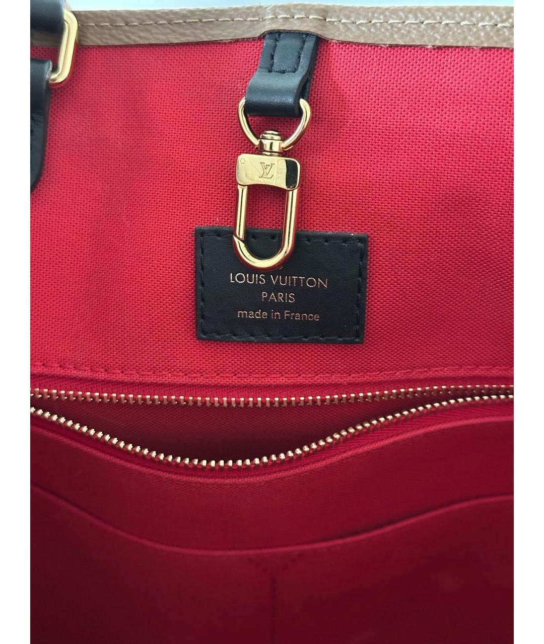 LOUIS VUITTON Коричневая кожаная сумка тоут, фото 5