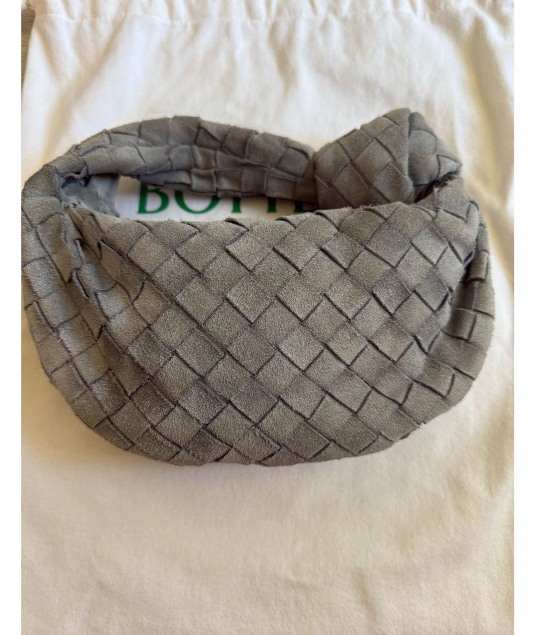 BOTTEGA VENETA Серая замшевая сумка с короткими ручками, фото 3